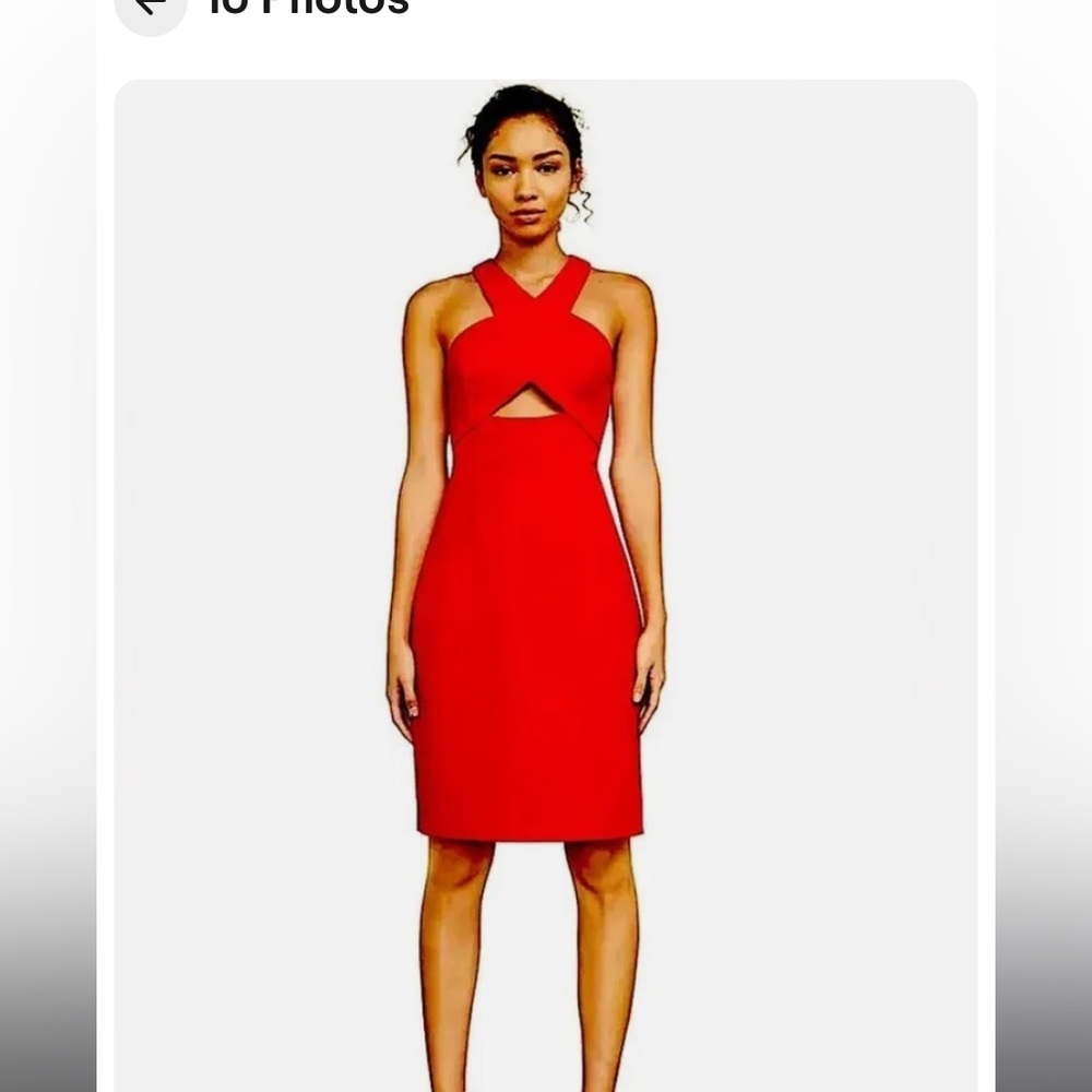 BCBG Red Cutout Halter Dress